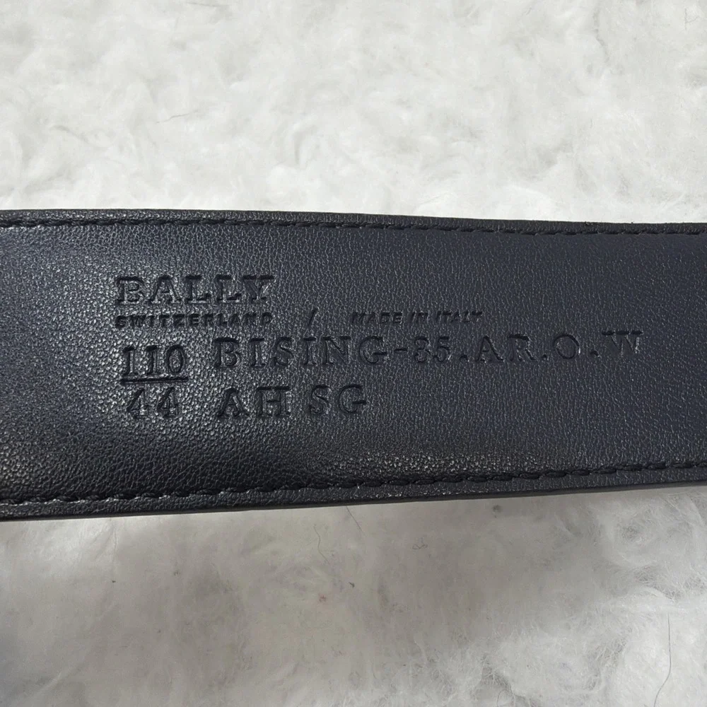 Bally Men's Mirror Buckle Adjustable Reversible Black Belt EU 110/US 44 Formal